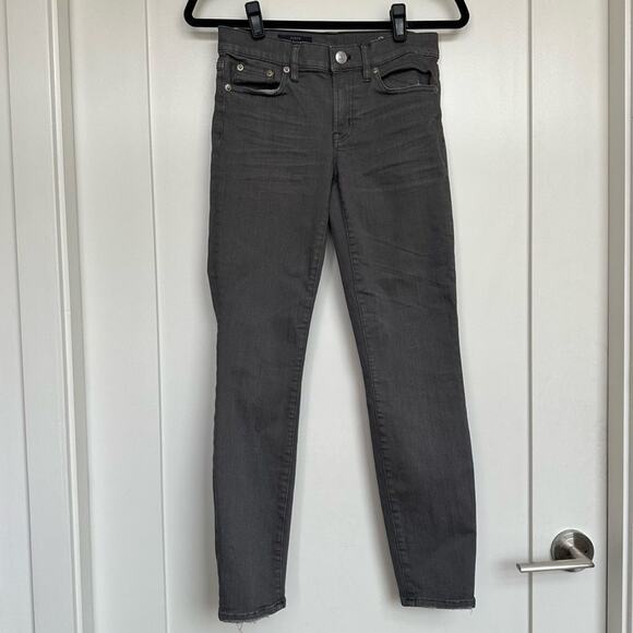 J. Crew High-Rise Toothpick Jeans in Charcoal Wash, Size 25 - Picture 2 of 9